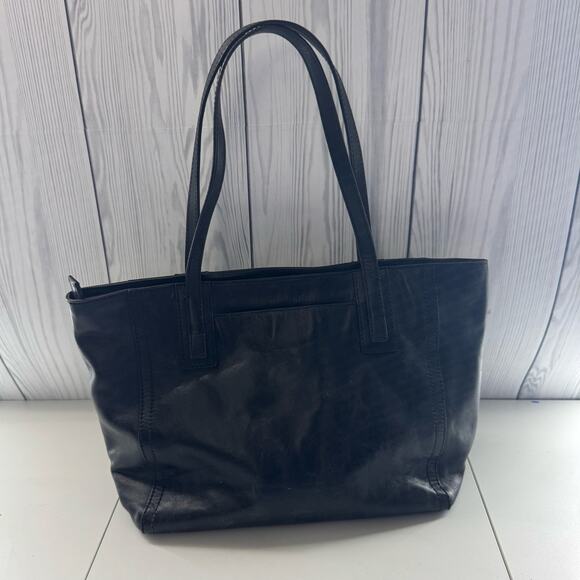 FOSSIL EMMA TOTE Top Zipper Black Hand Bag Strap Soft Leather - Picture 1 of 9